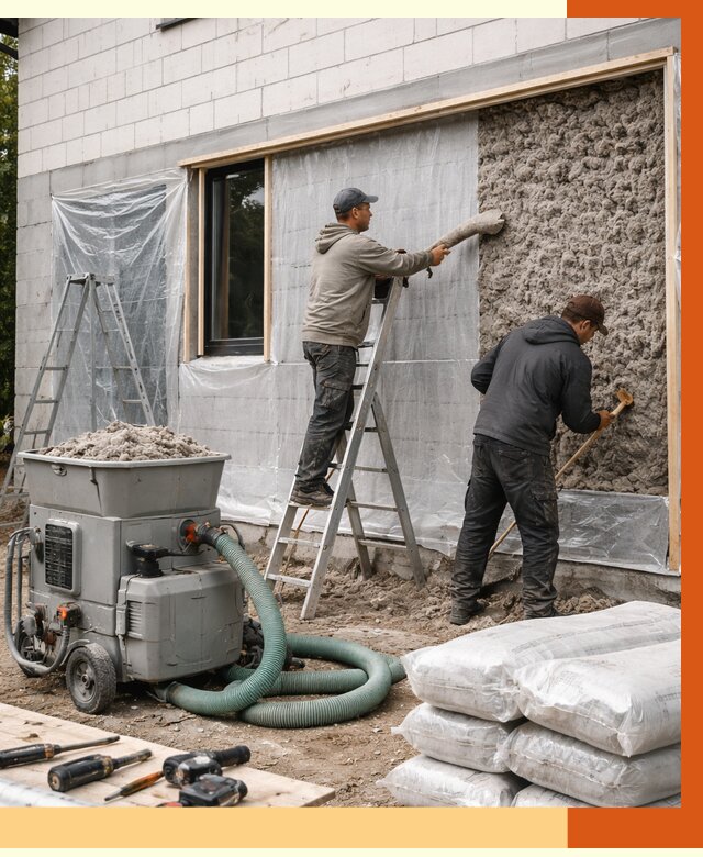 Утепление дома из газобетона эковатой в Чебаркуле от 4832 руб./м2 | ТепломастерЧбр