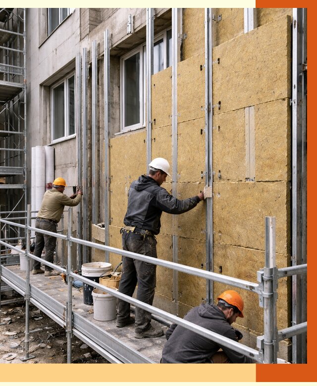 Утепление вентилируемого фасада в Чебаркуле от 6013 руб/м2 — монтаж и утепление вентфасад | ТепломастерЧбр
